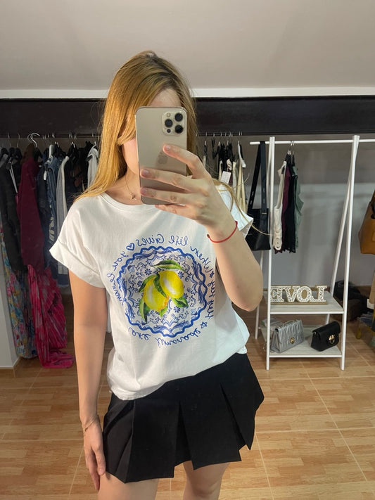 Camiseta blanca limones
