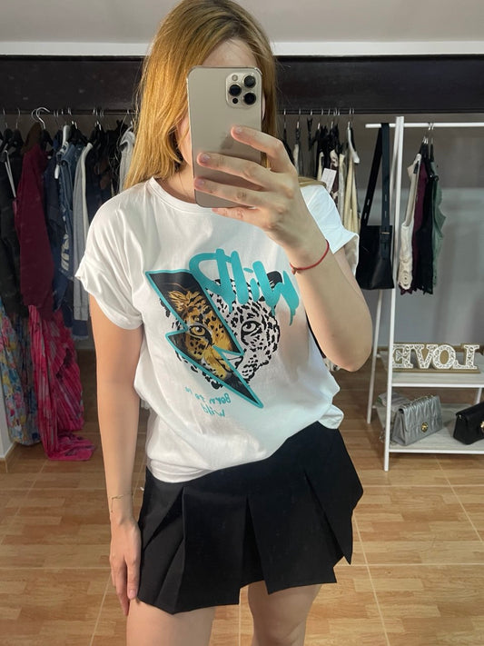 Camiseta manga corta blanca Wild