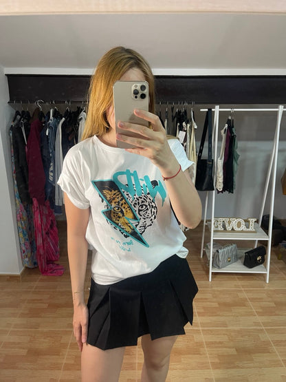 Camiseta manga corta blanca Wild
