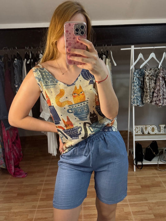 Bermudas efecto lino (Varios colores)