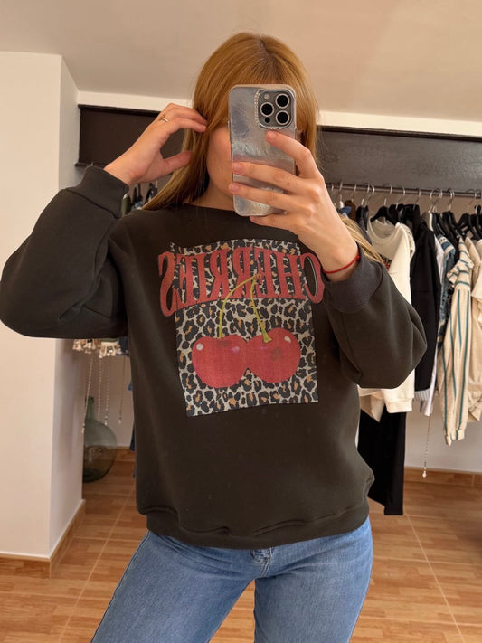 Sudadera verde Cherries