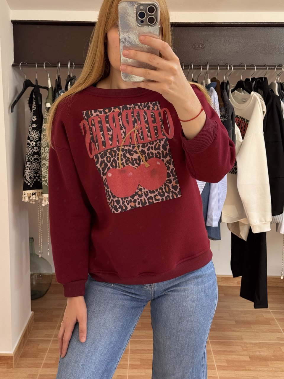 Sudadera granate Cherries