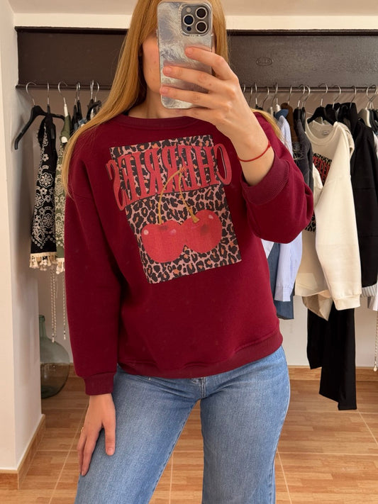 Sudadera granate Cherries
