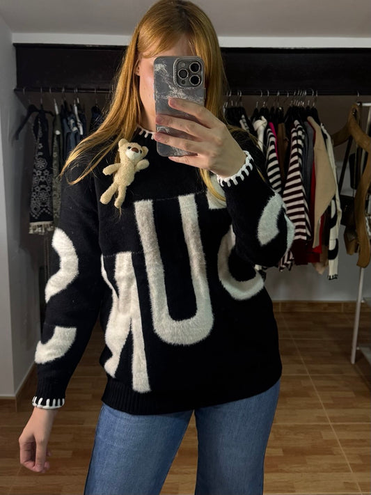 Jersey negro con detalle Osito
