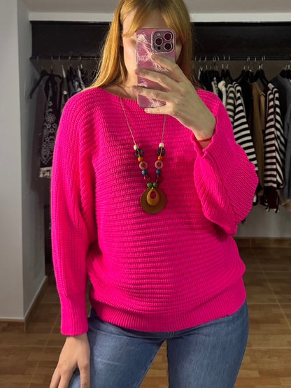 Jersey Fucsia de Punto con Colgante