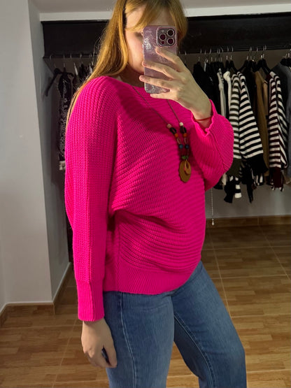 Jersey Fucsia de Punto con Colgante