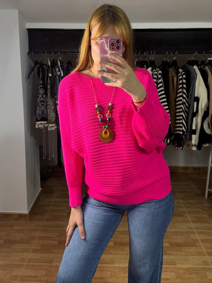 Jersey Fucsia de Punto con Colgante