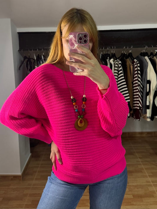 Jersey Fucsia de Punto con Colgante
