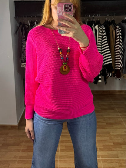 Jersey Fucsia de Punto con Colgante