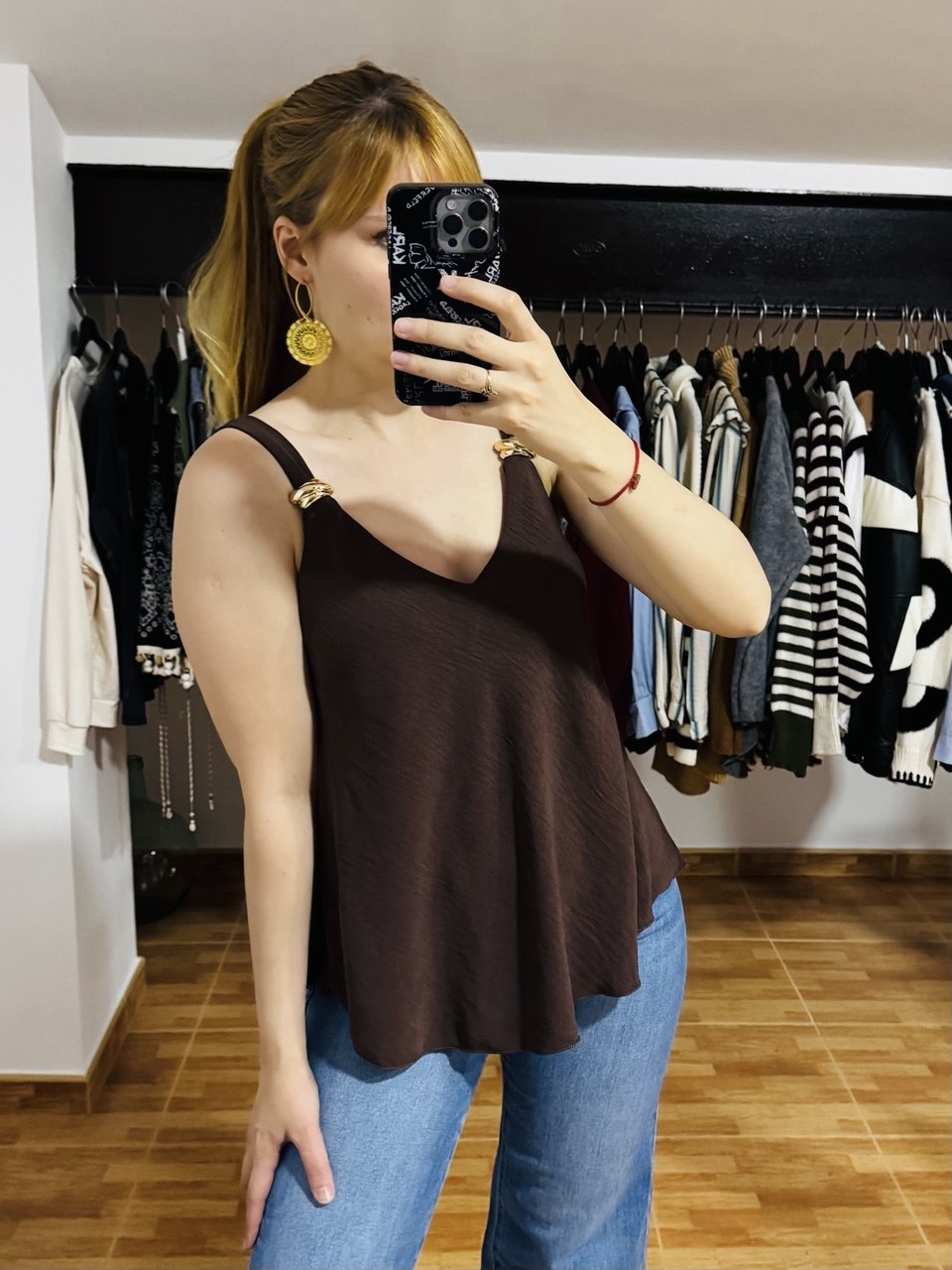 Top fluido color Marrón