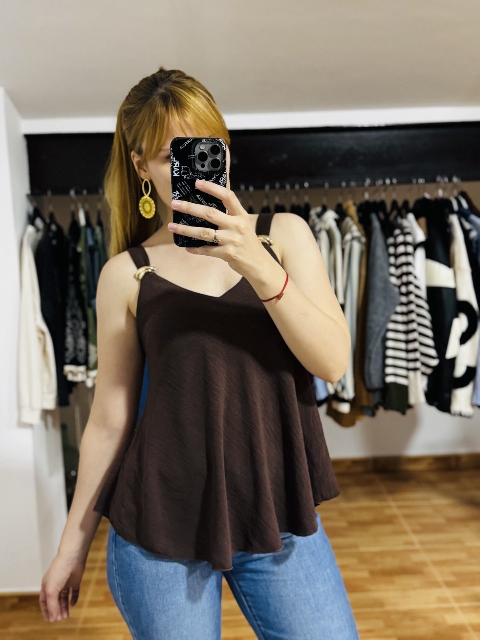 Top fluido color Marrón