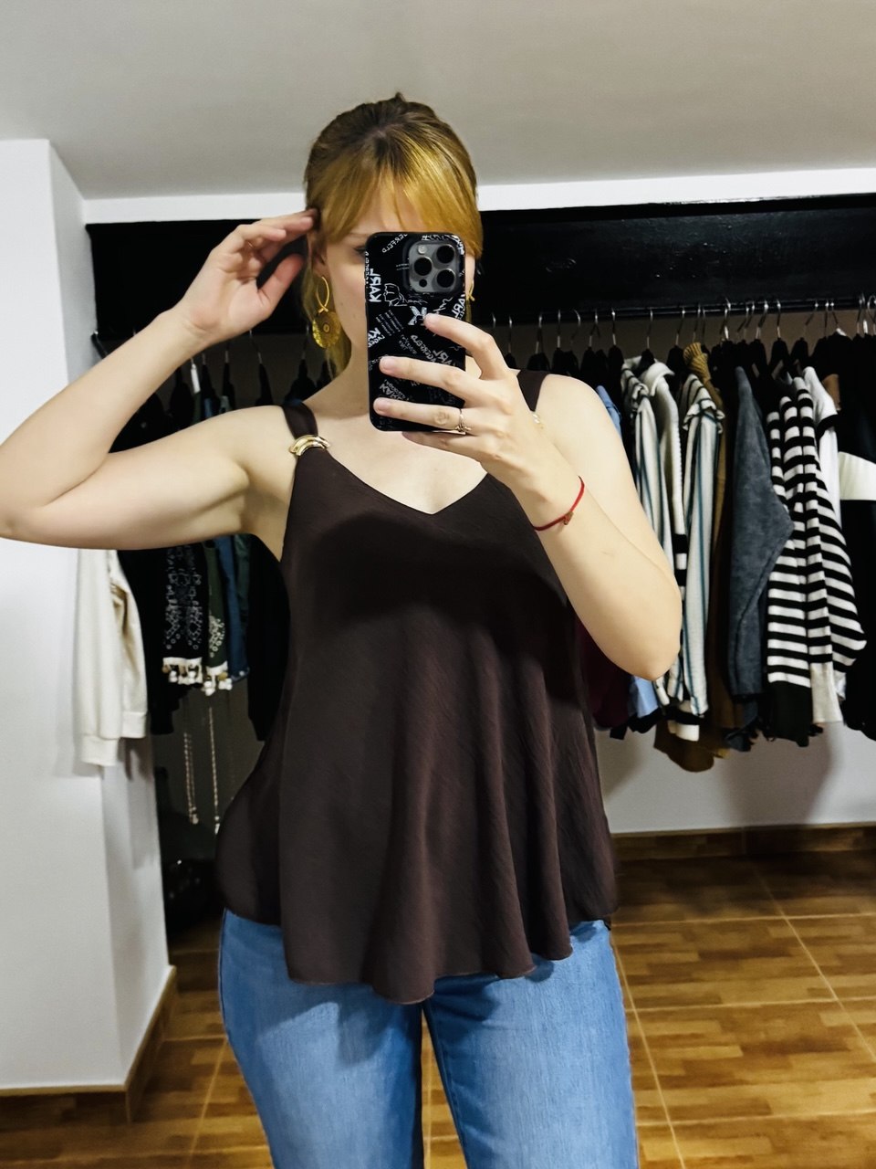 Top fluido color Marrón