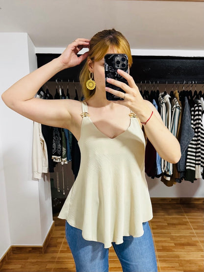 Top fluido color Beige
