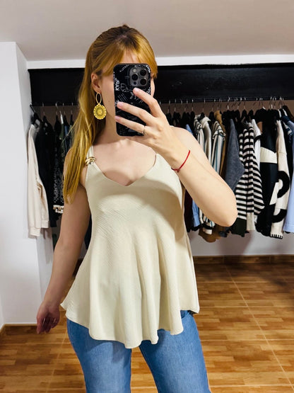 Top fluido color Beige