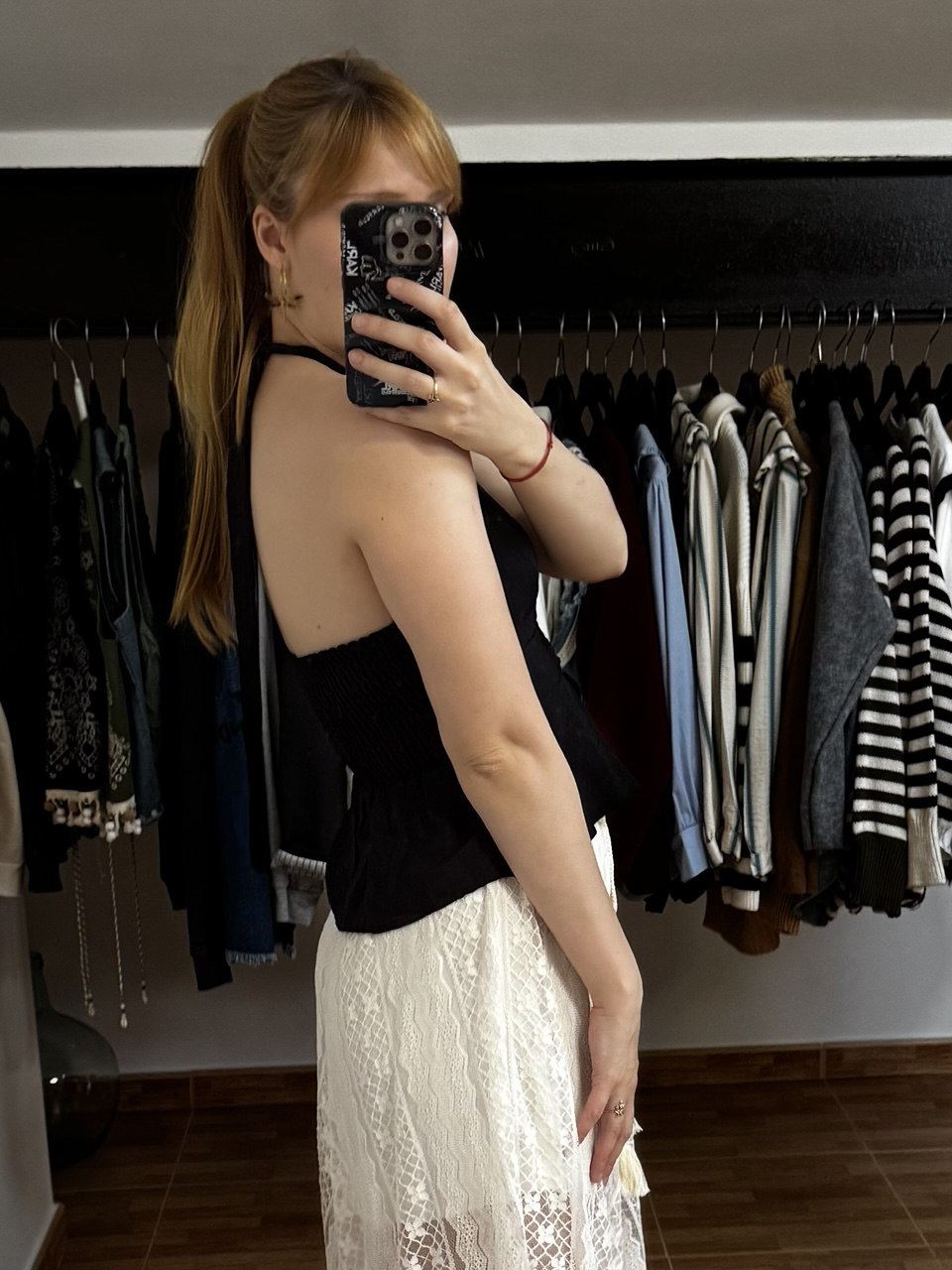 Top efecto lino con detalle mtalizado (varios colores)