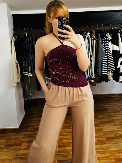 Top halter asimétrico (varios colores)
