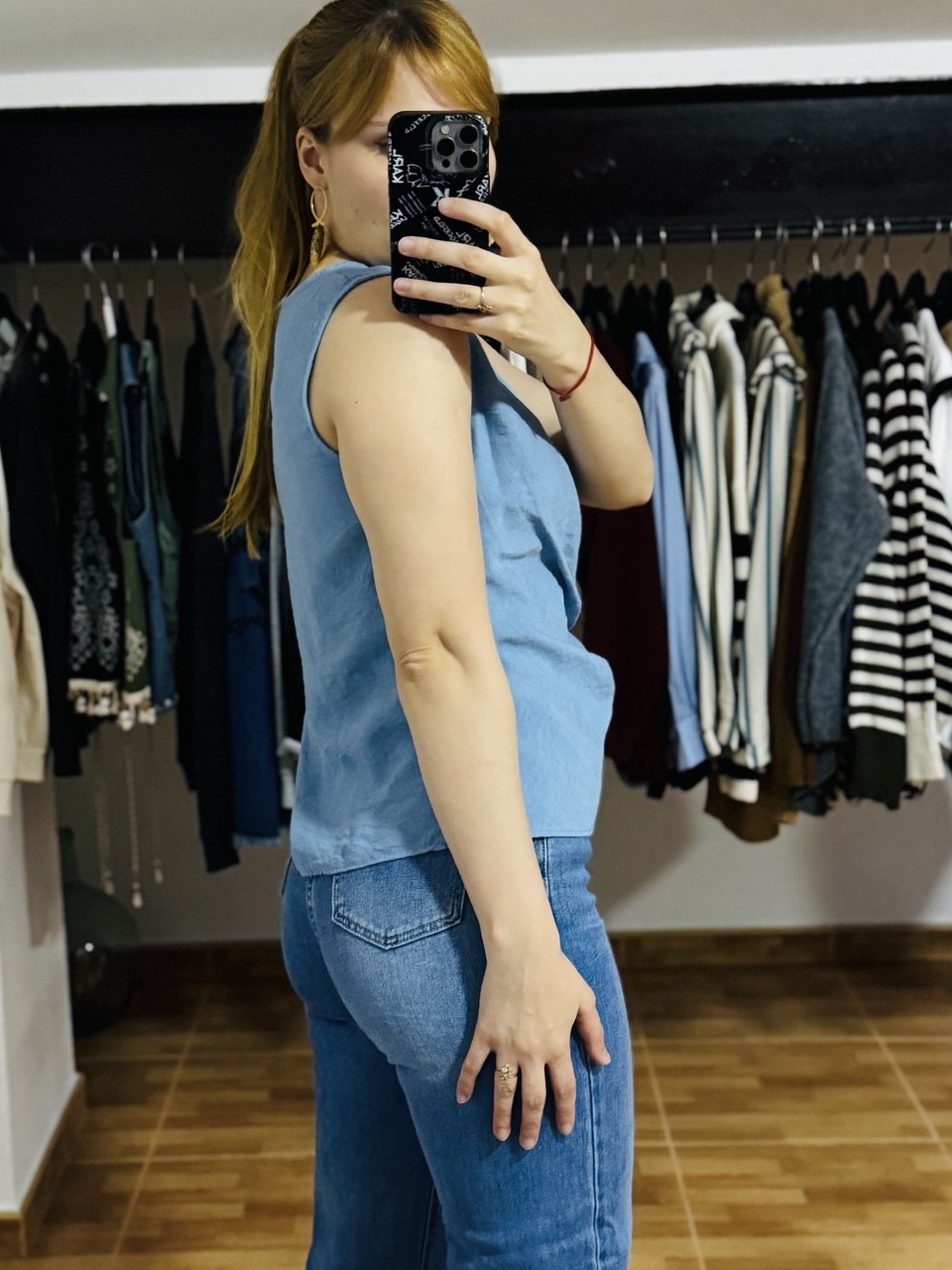 Blusa detalle lazo Azul