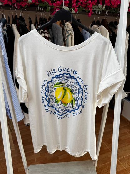 Camiseta blanca limones