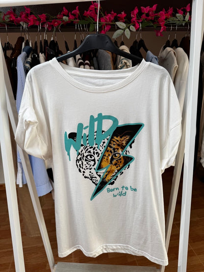 Camiseta manga corta blanca Wild